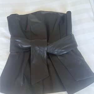Fabulous Milly real leather strapless top